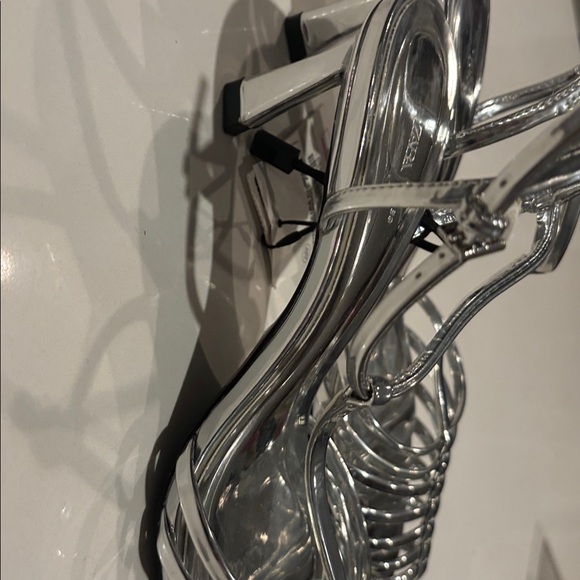 Zara Metallic Silver Strappy Sandals - Picture 7 of 7